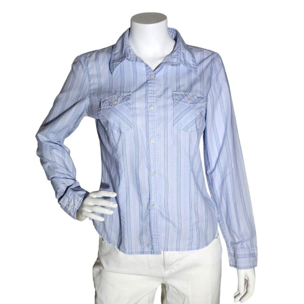 VTG 90s American Eagle Outfitters Blue Striped Button Down Shirt
